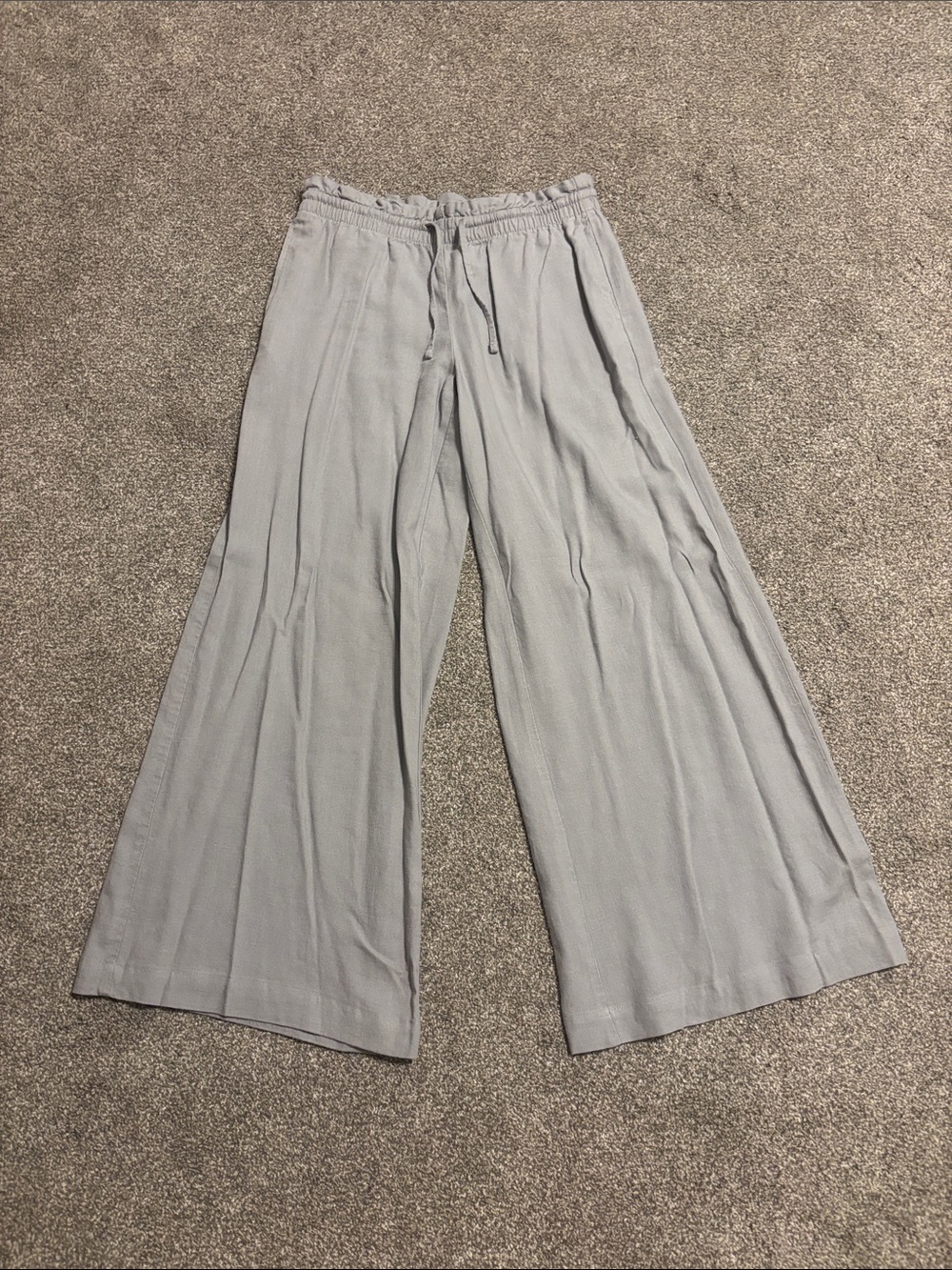 Light Gray Wide Leg linen pants